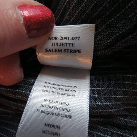 RAILS Juliette Salem Stripe Blue Linen Blend Tunic Mini Ruffle Dress - Size M - Picture 15 of 15